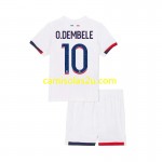 Camisolas de futebol Paris Saint-Germain Ousmane Dembele 10 Criança Equipamento Alternativa 2024/25 Manga Curta